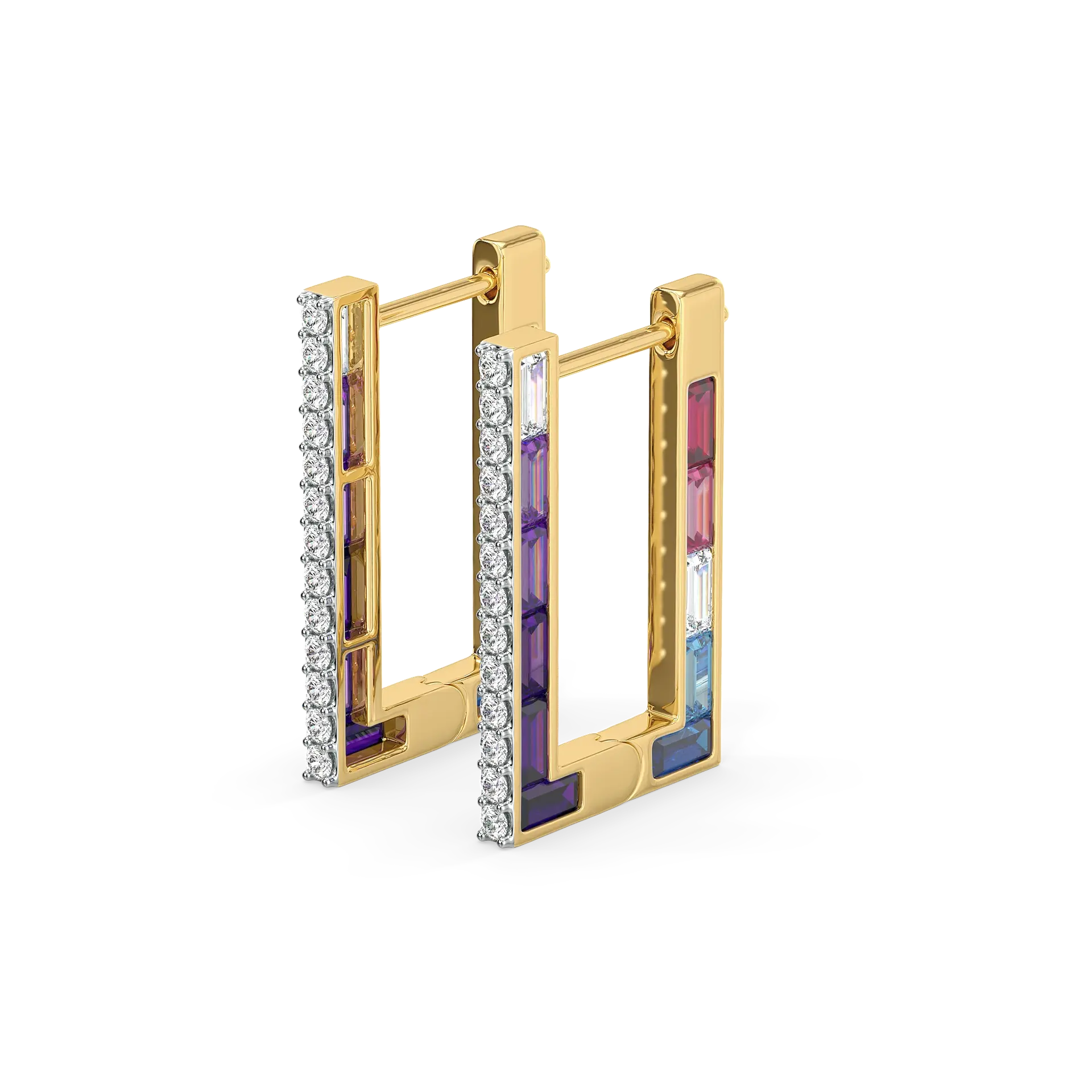 Offbeat Edge - Lab Diamond Hoop Earrings — image 1