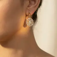 Oval Radiance - Pure Gold Lab Diamond Solitaire Drop Earrings thumbnail 1