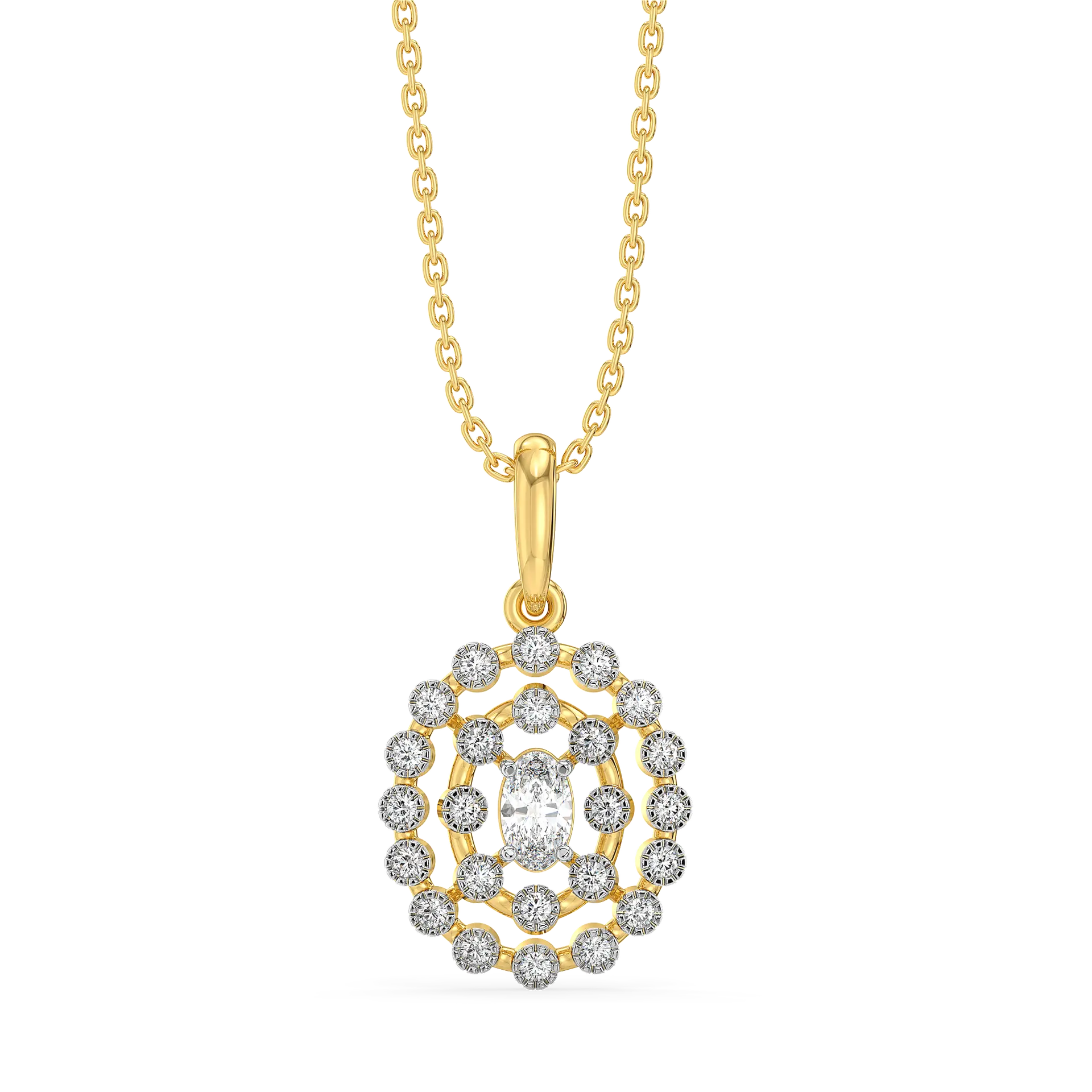 Oval Radiance - Pure Gold Lab Diamond Solitaire Pendant — image 1