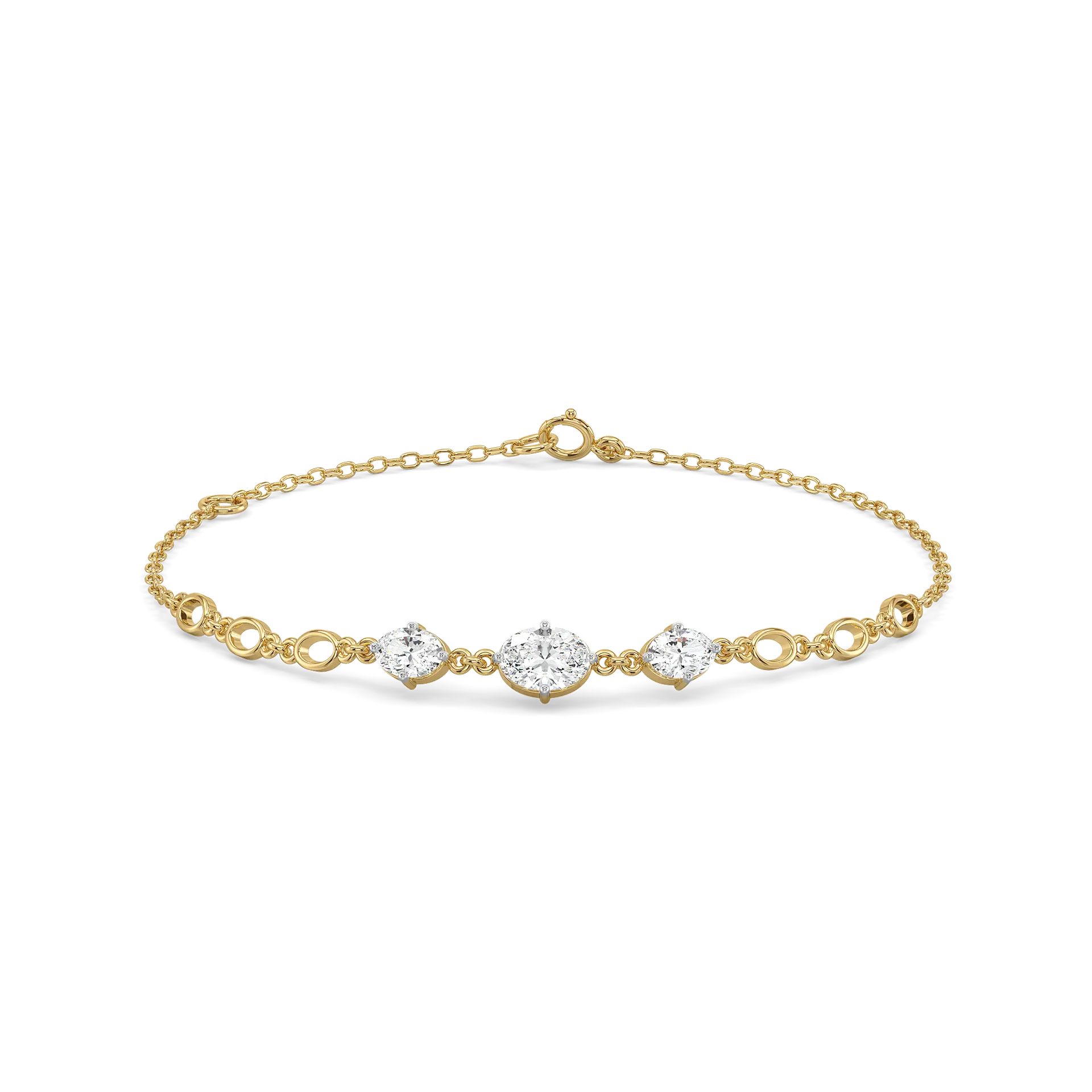 Oval Serenity - Pure Gold Lab Diamond Bracelet