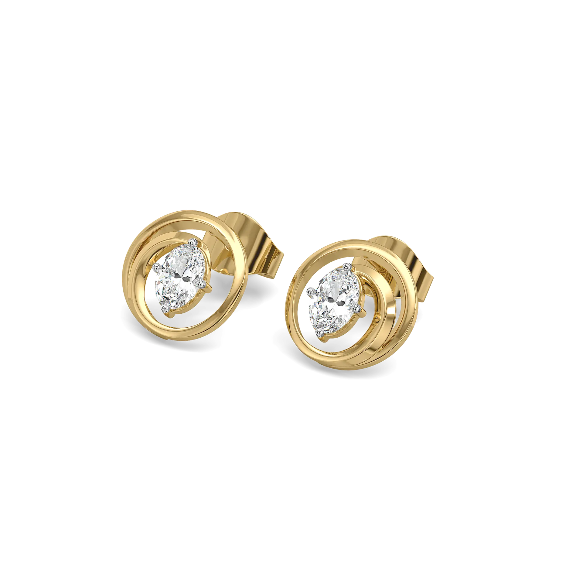 Oval Serenity - Pure Gold Lab Diamond Earrings — image 1