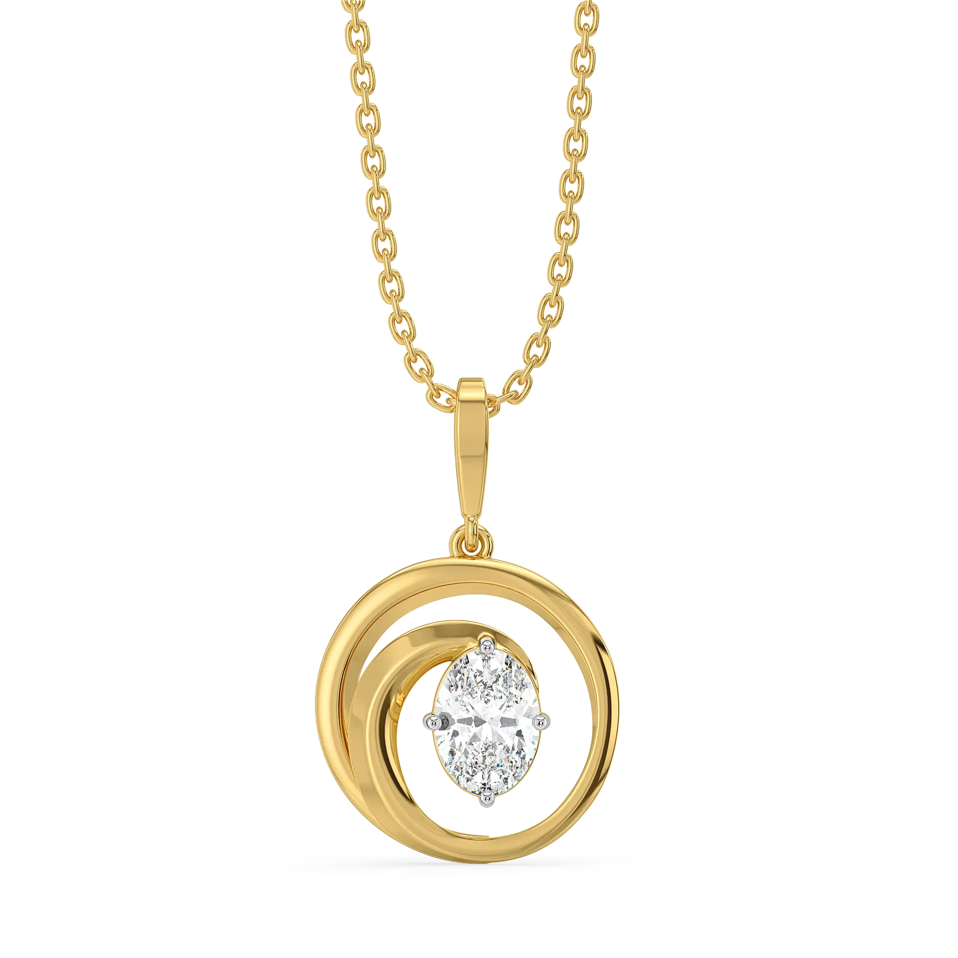Oval Serenity - Pure Gold Lab Diamond Pendant — image 1