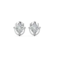 Overlaced in Pear - Pure Gold Lab Diamond Solitaire Earrings thumbnail 2