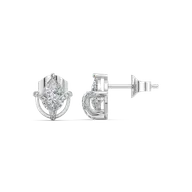 Overlaced in Pear - Pure Gold Lab Diamond Solitaire Earrings thumbnail 3