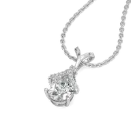 Overlaced in Pear - Pure Gold Lab Diamond Solitaire Pendant thumbnail 1