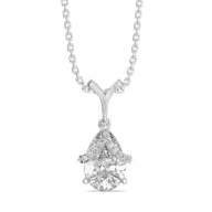 Overlaced in Pear - Pure Gold Lab Diamond Solitaire Pendant thumbnail 2