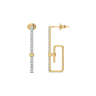 Paper Clip - Lab Diamond Hoop Earrings thumbnail 1
