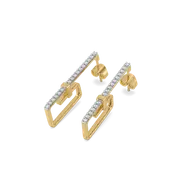 Paper Clip - Lab Diamond Hoop Earrings thumbnail 4