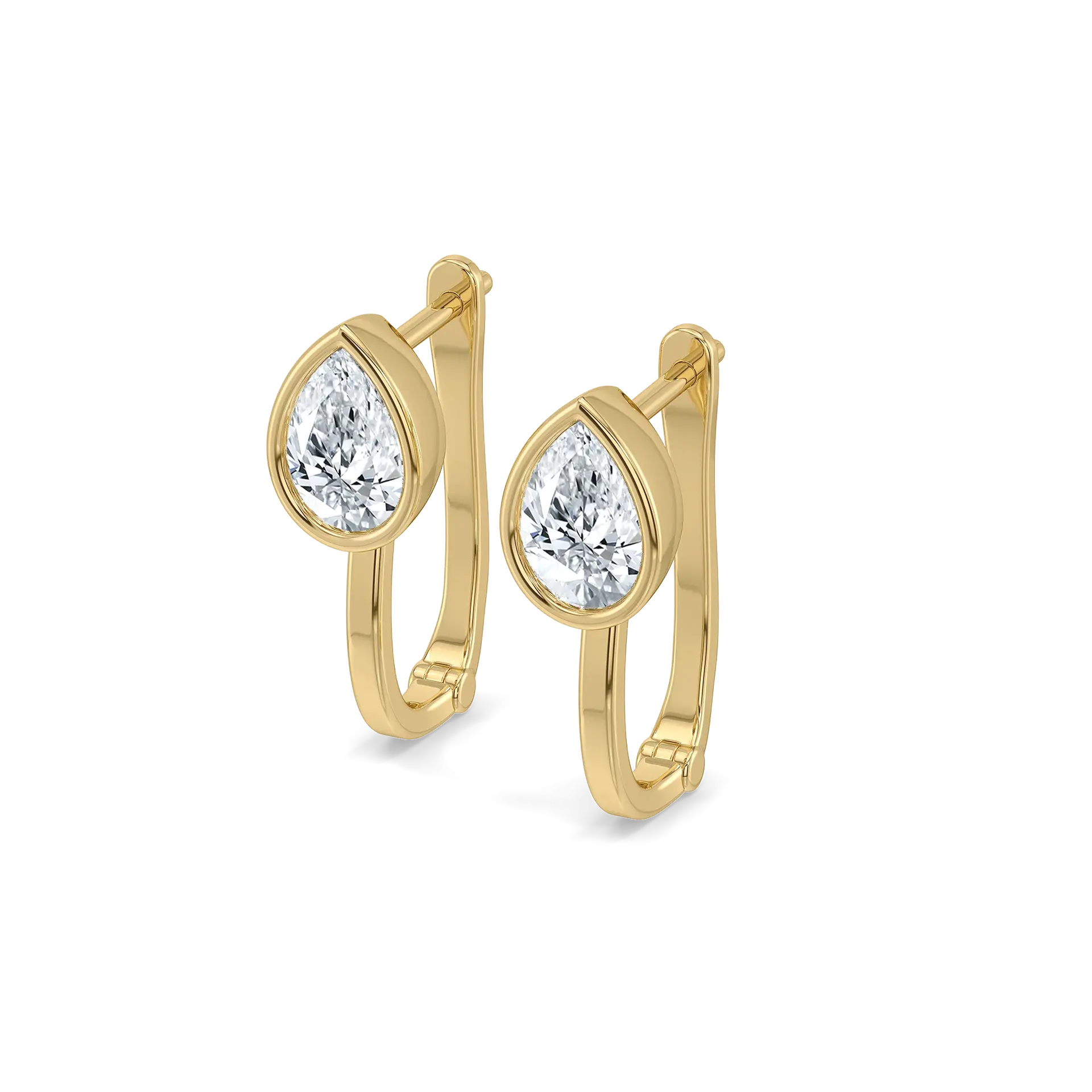 Pear Hugged Lab Grown Diamond Hoop Earrings