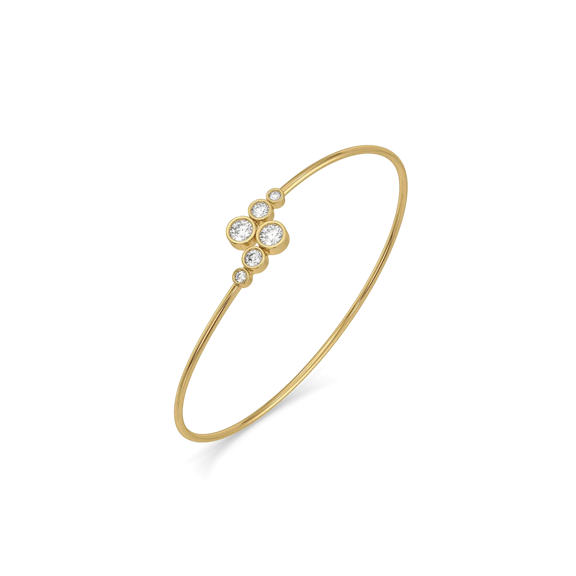 Pebble Cuff Pure Gold Lab Grown Diamond Bangle