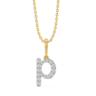 Peekaboo P - Lab Diamond Alphabet Pendant thumbnail 1