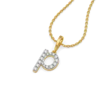 Peekaboo P - Lab Diamond Alphabet Pendant thumbnail 2