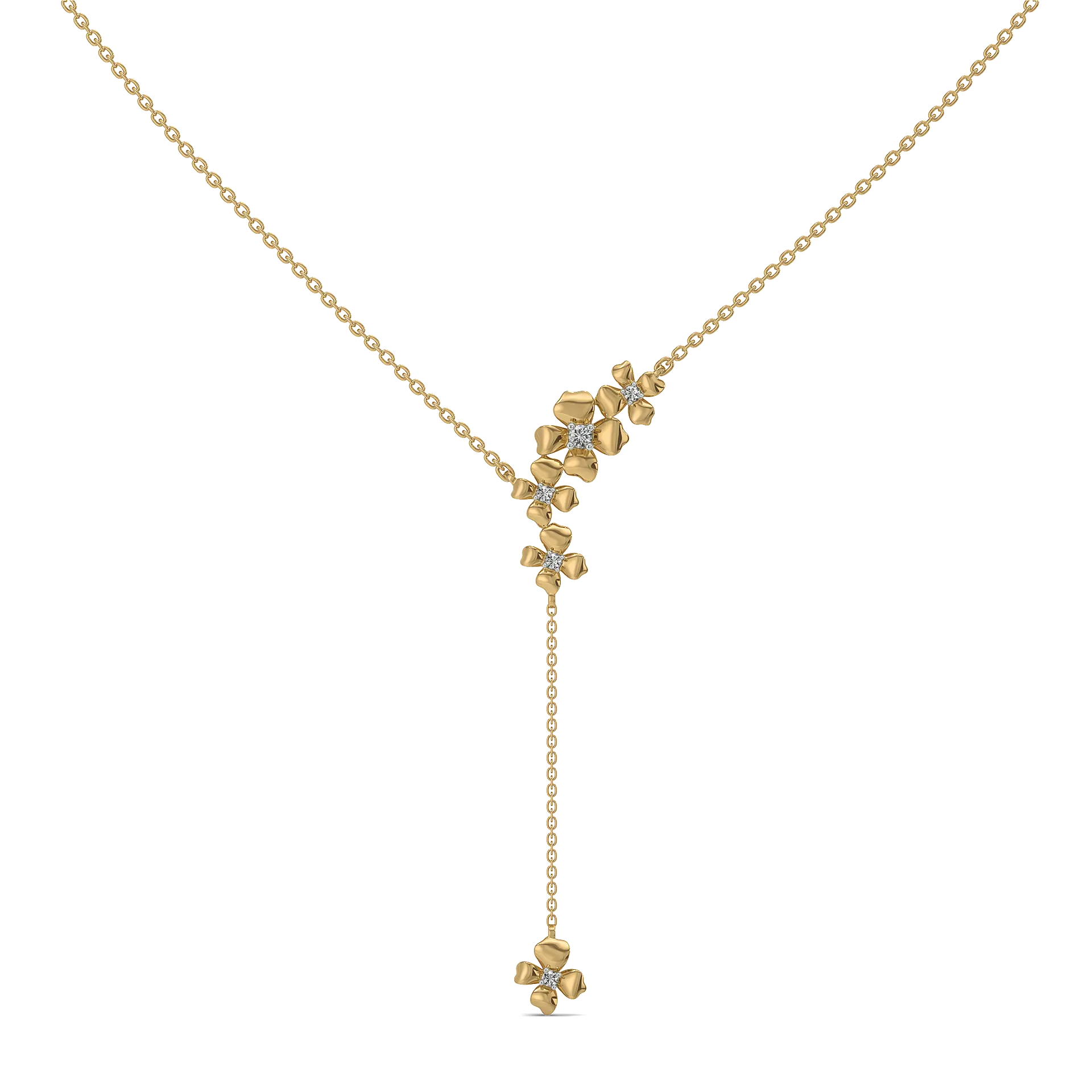 Petal Play - Lab Diamond Lariat Necklace — image 1