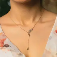 Petal Play - Lab Diamond Lariat Necklace thumbnail 2
