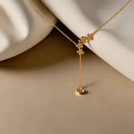 Petal Play - Lab Diamond Lariat Necklace thumbnail 3