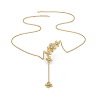 Petal Play - Lab Diamond Lariat Necklace thumbnail 4