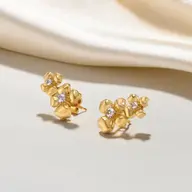Petal Play - Lab Diamond Stud Earrings thumbnail 2