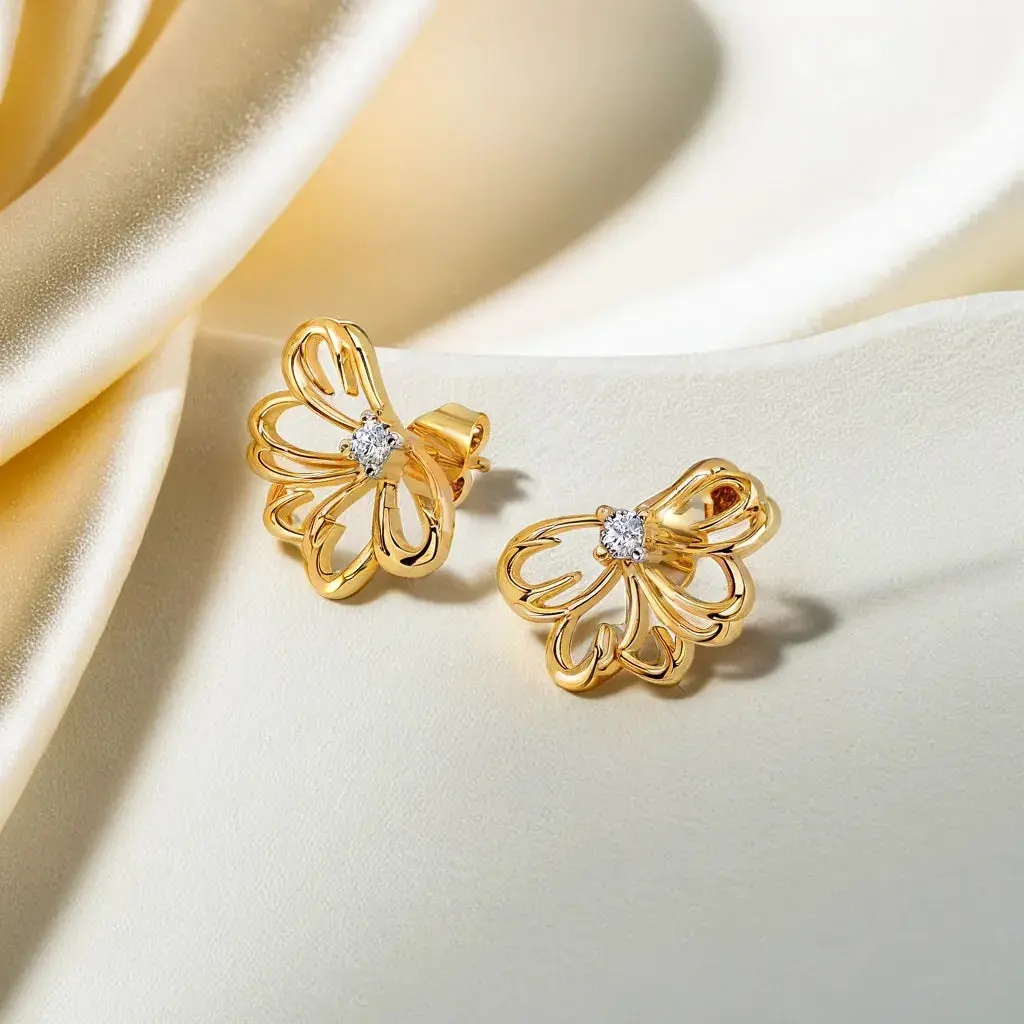 Petal Radiance - Lab Diamond Stud Earrings — image 1