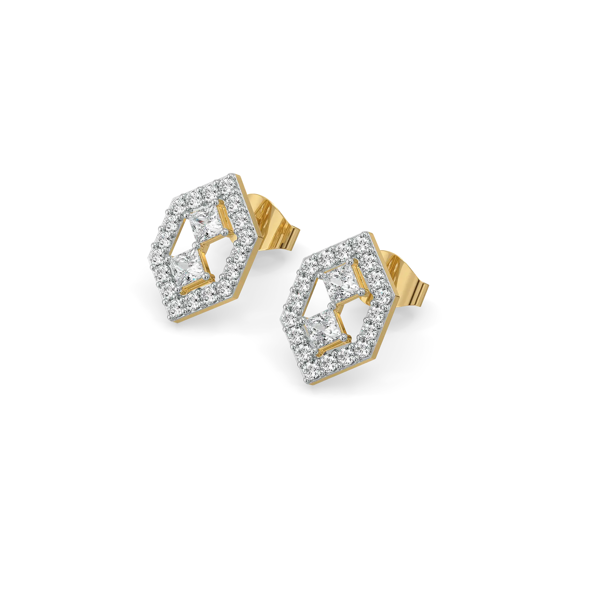 Play of Princess Stud - Pure Gold Lab Diamond Earrings — image 1
