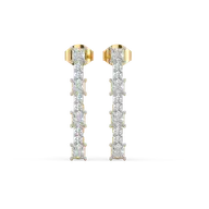 Princess Pathway Hoop - Pure Gold Lab Diamond Earrings thumbnail 2