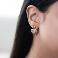 Promise Heart - Lab Diamond Drop Earrings thumbnail 2