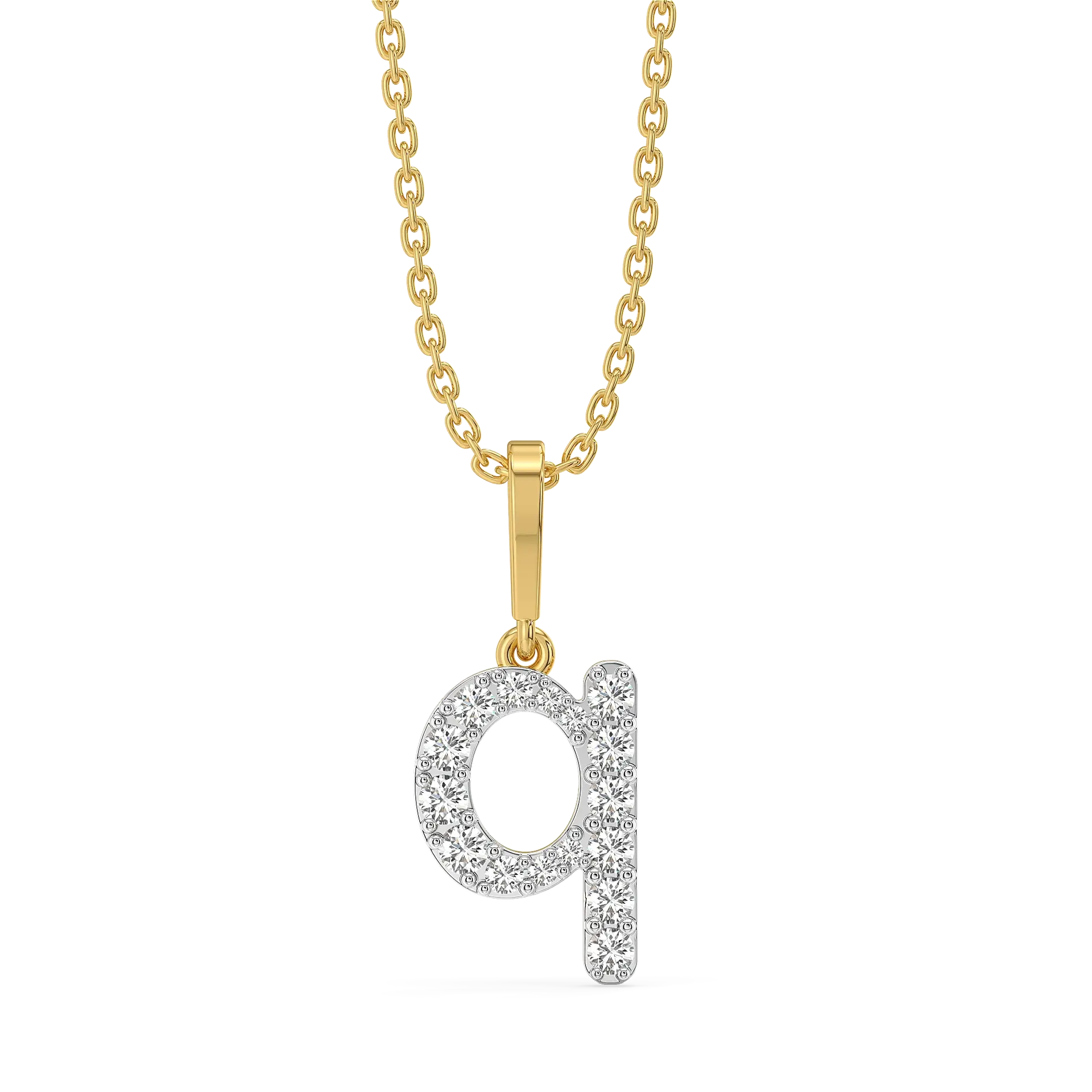 Q-utie - Lab Diamond Alphabet Pendant — image 1
