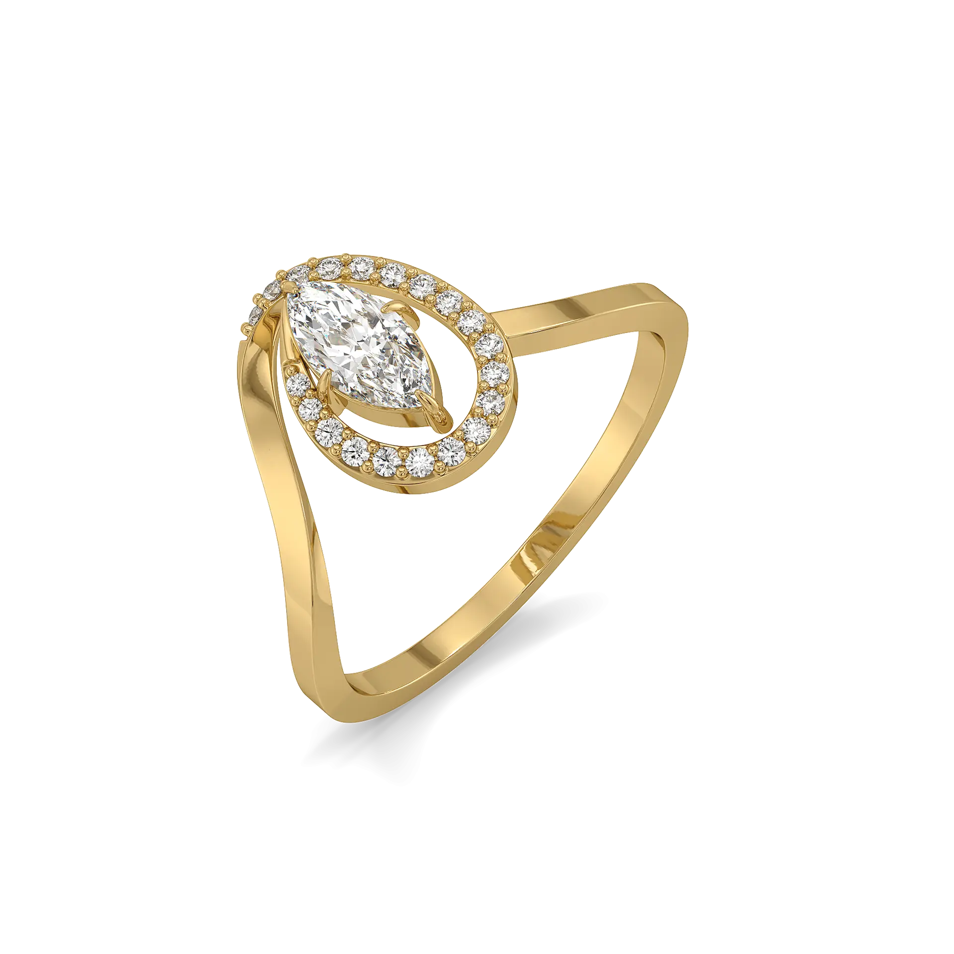 Queen in Marquise - Pure Gold Lab Diamond Ring