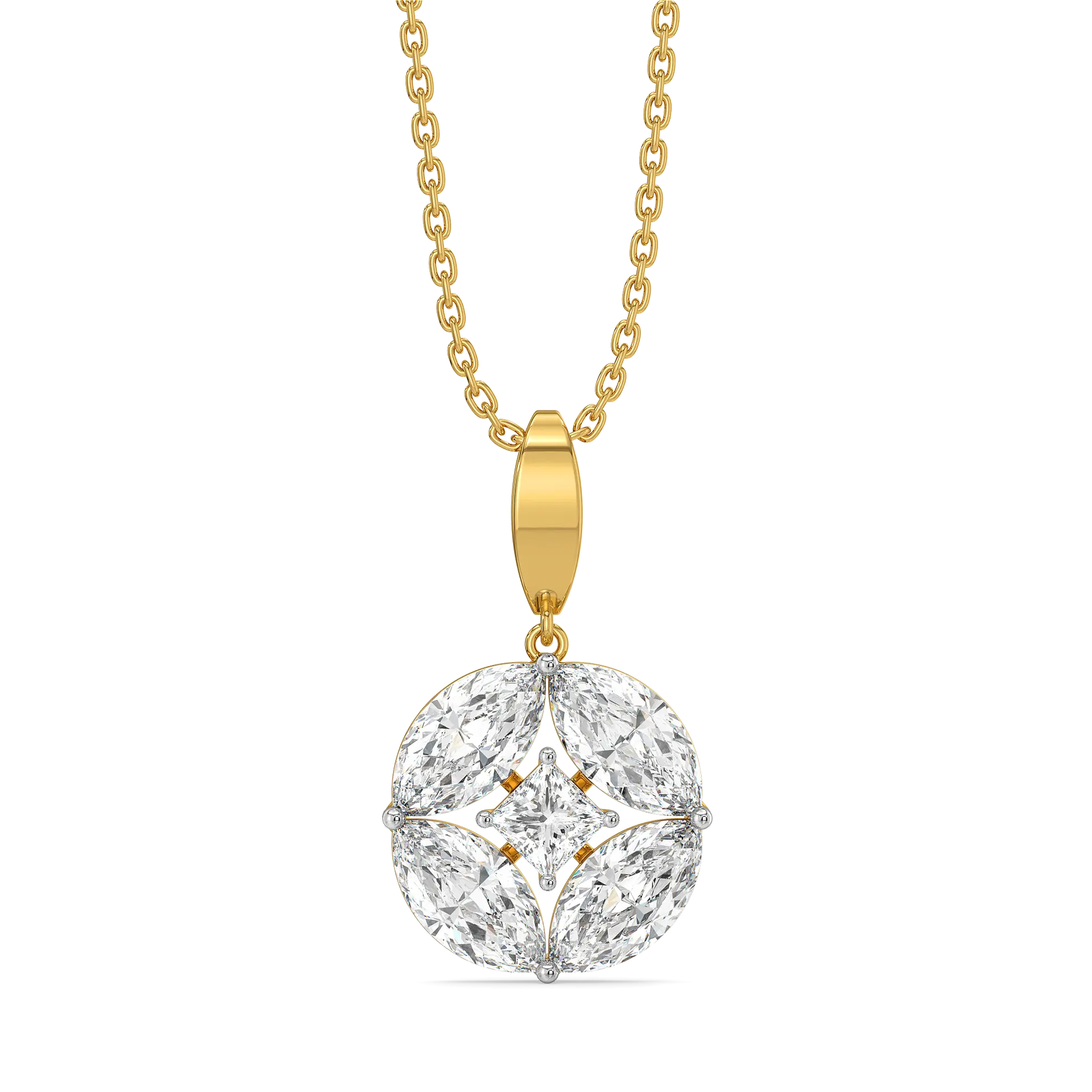 Queen’s Crown - Pure Gold Lab Diamond Pendant