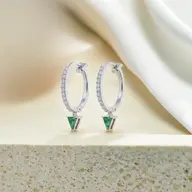 Radiance Huggies - Emerald Earrings thumbnail 3