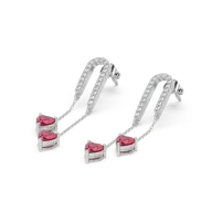 Radiant Heart Drops-Ruby Earrings thumbnail 2