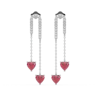 Radiant Heart Drops-Ruby Earrings thumbnail 3