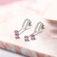 Radiant Heart Drops-Ruby Earrings thumbnail 5