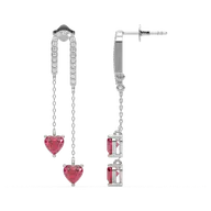 Radiant Heart Drops-Ruby Earrings thumbnail 6