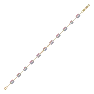 Red Enamel Accent - Lab Diamond Chrome Bracelet thumbnail 5