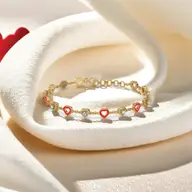 Red Heart - Lab Diamond Station Bracelet thumbnail 1