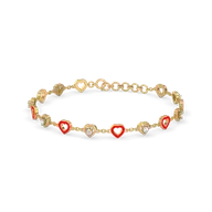 Red Heart - Lab Diamond Station Bracelet thumbnail 2