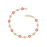 Red Heart - Lab Diamond Station Bracelet thumbnail 3