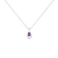 Regal Amethyst - Lab Diamond  Pendant Necklace thumbnail 1