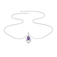 Regal Amethyst - Lab Diamond  Pendant Necklace thumbnail 4