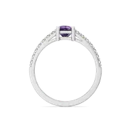 Regal Amethyst - Lab Diamond Square Ring thumbnail 4