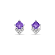 Regal Amethyst - Lab Diamond Stud Earrings thumbnail 3