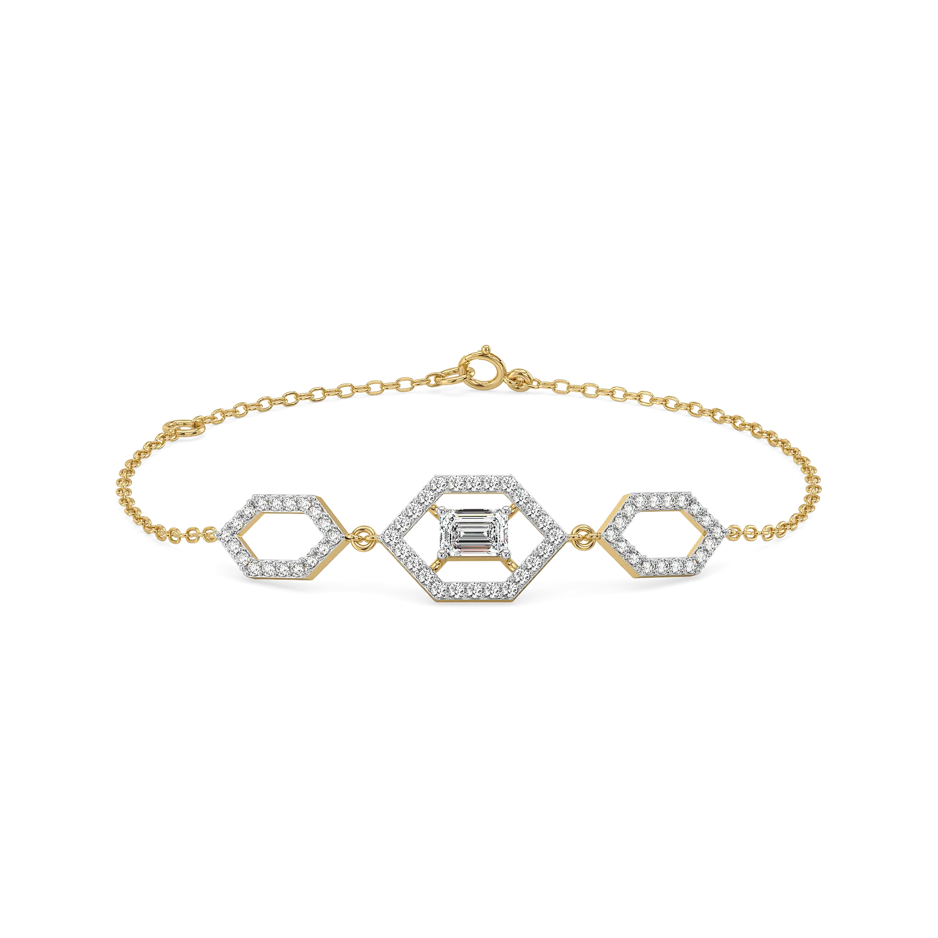 Rhythm of Emerald - Pure Gold Lab Diamond Solitaire Bracelet — image 1