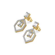 Rhythm of Emerald - Pure Gold Lab Diamond Solitaire Earrings thumbnail 1