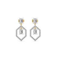 Rhythm of Emerald - Pure Gold Lab Diamond Solitaire Earrings thumbnail 2