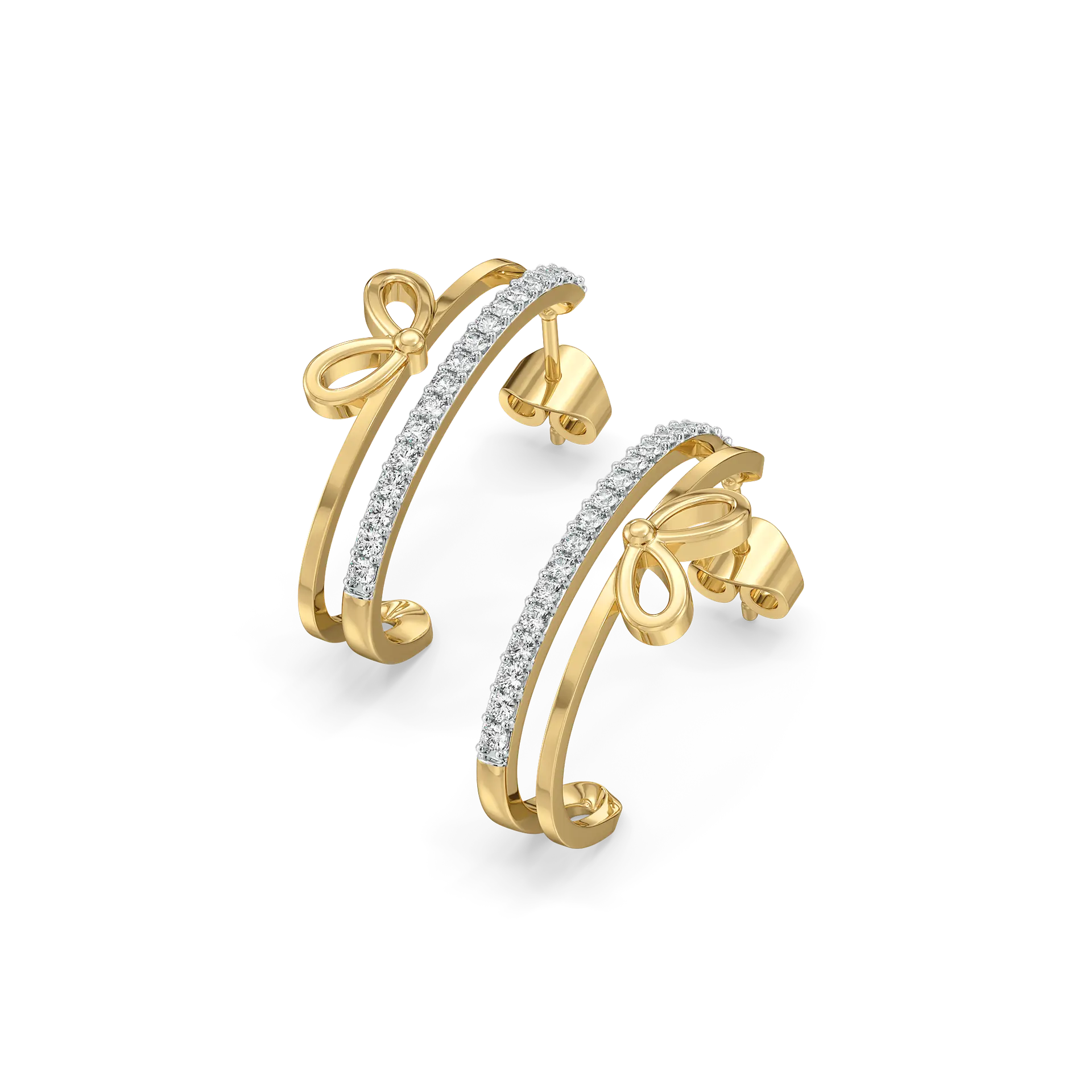 Ribboned Dreams - Lab Diamond Hoops
