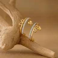 Ribboned Dreams - Lab Diamond Hoops thumbnail 2