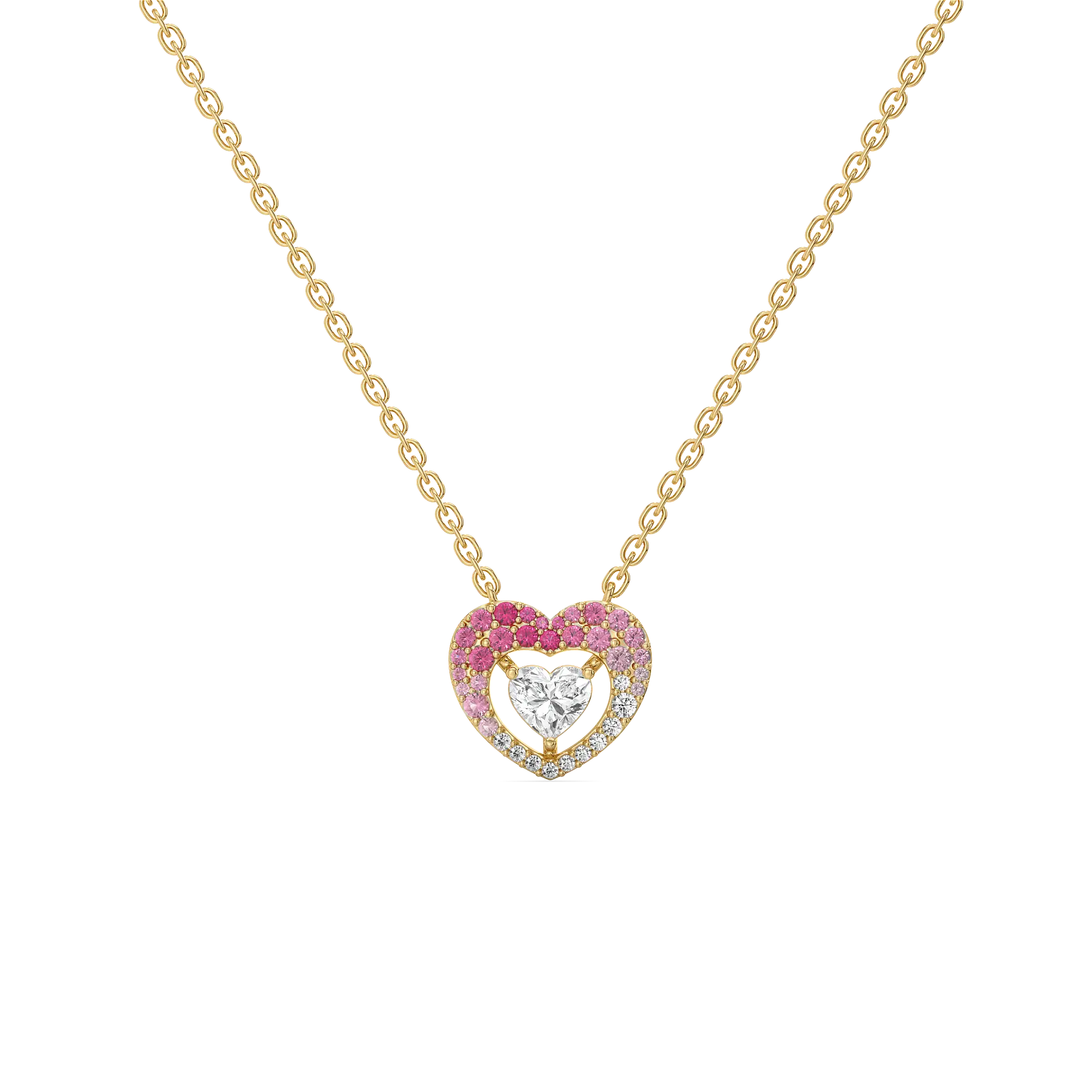 Rosé Heart - Pure Gold Lab Diamond Necklace