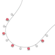 Scarlet Whisper - Lab Diamond & Ruby Station Necklace thumbnail 2