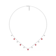 Scarlet Whisper - Lab Diamond & Ruby Station Necklace thumbnail 4