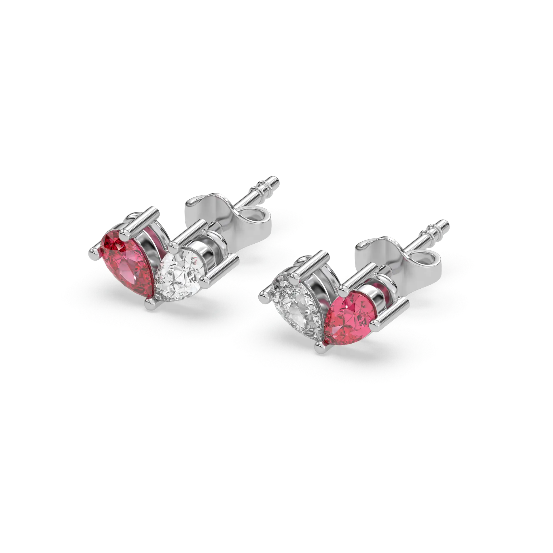 Scarlet Whisper - Lab Diamond Stud Earrings — image 1